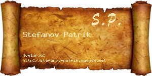 Stefanov Patrik névjegykártya